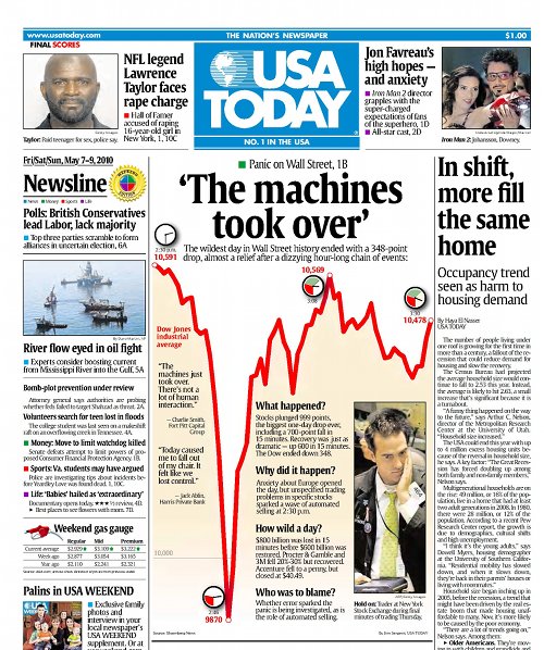 Front Page USA Today 07-May-2010